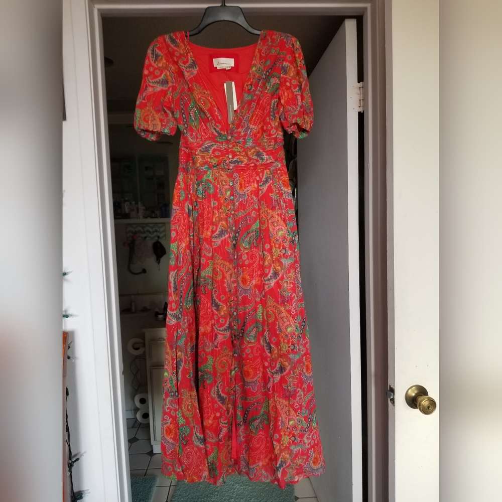 BRAND NEW Anthropologie The Katerina Lurex Button-Front Dress in Size 6